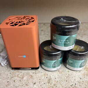 ScentAir Whisper Home Terra Cotta Diffuser & 3 New Walk in the Woods - Like new
